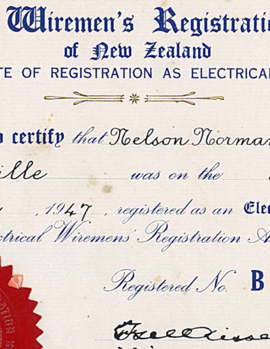 Joe qualifies as an Electrical Wireman